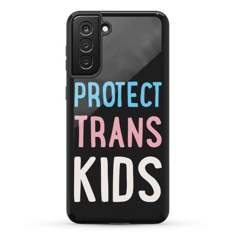 Protect Trans Kids White Print Phone Case